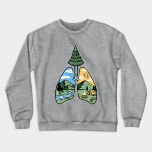 mountain view inside the lung Crewneck Sweatshirt